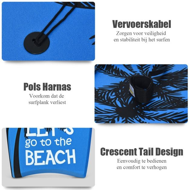 Bodyboard planche de natation légère pour enfants et adultes 106 cm bleu