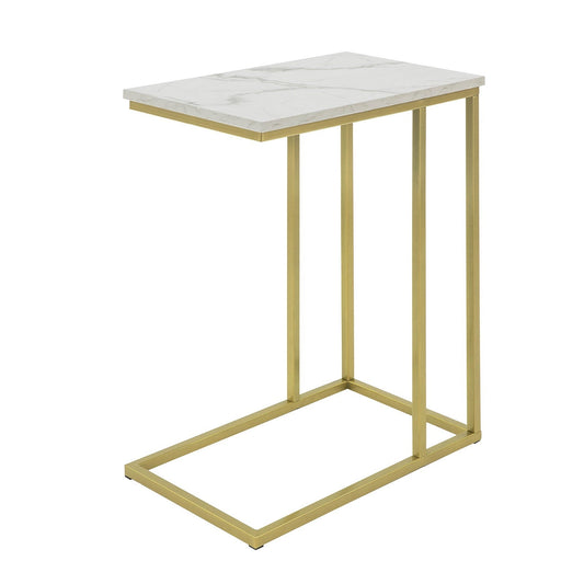 SoBuy FBT87-G Table d'appoint industrielle - Cadre doré - 48x61x30 cm