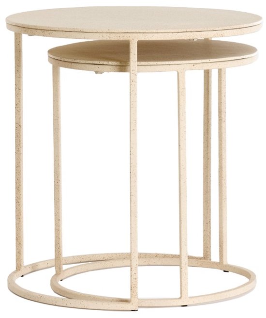 Light & Living Table d'appoint Sadar - Marron - Ø52x46cm + Ø50x40cm -.