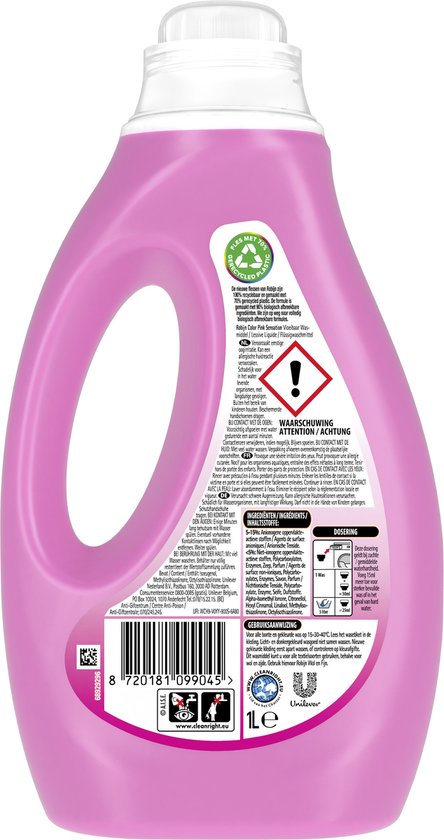 Robijn Color Pink Sensation Détergent liquide 20 lavages