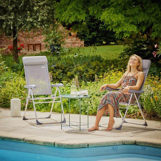 Chaise de jardin Casaria Aluminium - 4 pièces réglables - Gris
