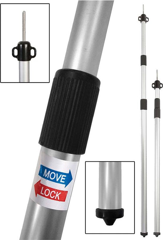 Bo-Camp - Piquet pour bâche/tente - Télescopique - 102-260 cm