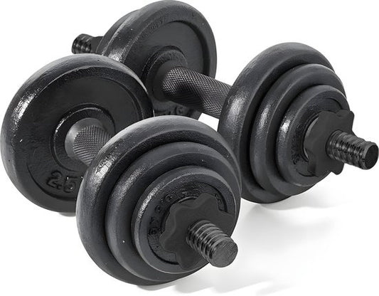 Fitby Dumbells 20KG - Haltères - Jeu de poids - Haltères réglables - Jeu d'haltères - Jeu d'haltères - Fonte - Boîtier de rangement inclus