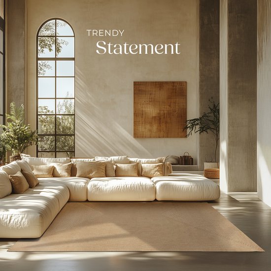 tectake® Tapis tressé - Style Boho - Tapis en jute pour l'intérieur et l'extérieur - Durable, facile d'entretien, indéformable et anti-allergique - Tapis vintage - Tailles div. - 200x290 cm