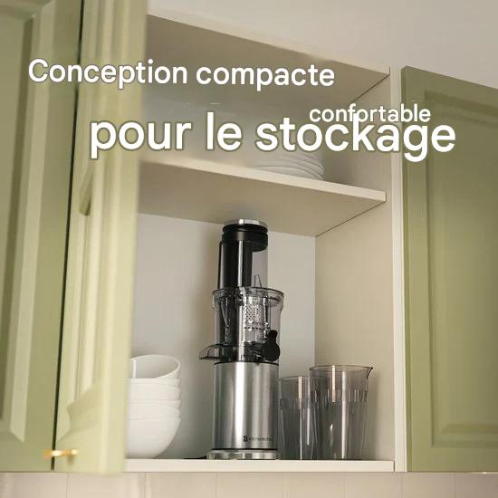 KitchenBrothers Extracteur de jus  - Vertical - Presse-agrumes - Presse-légumes et fruits - 80 mm - 750 ml - Gris