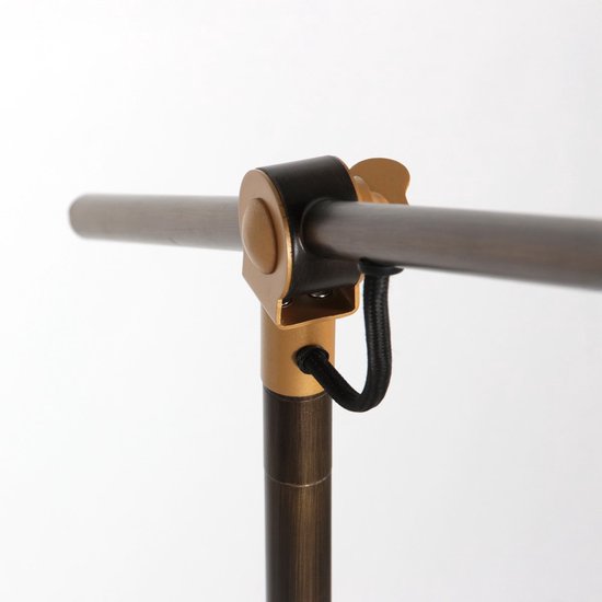 Lampadaire en bronze Nove 1322BR avec détails dorés E27 - Orientable et inclinable - Design industriel - Mexlite - Cordon de 190 cm