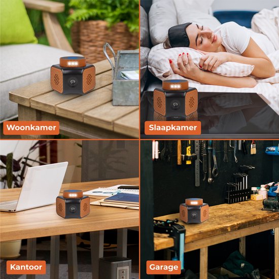 Répulsif anti-souris Nuvance - Répulsifs à ultrasons - Répulsif contre les rats et les nuisibles - 360 degrés et 4 modes - Lutte contre les souris - Orange