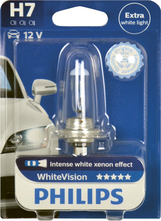 Ampoule automobile Philips White Vision H7 12 volts 55 watts, à l'unité