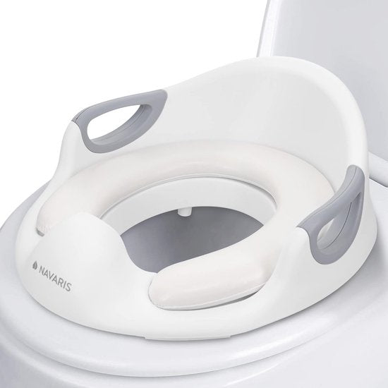 Siège de toilettes universel pour enfants - Siège de toilettes pour enfants - Réducteur de WC - Siège de toilettes portable avec poignées - Antidérapant - Blanc