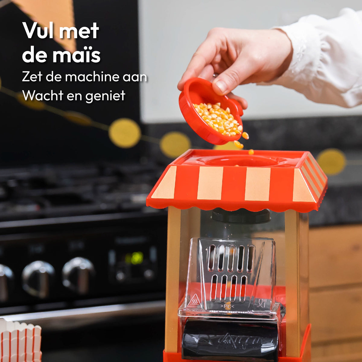 Gadgy Popcorn Machine - Klassieke Popcorn Maker - Hete lucht, vetvrij - 39 x 24 cm. - 1200 watt