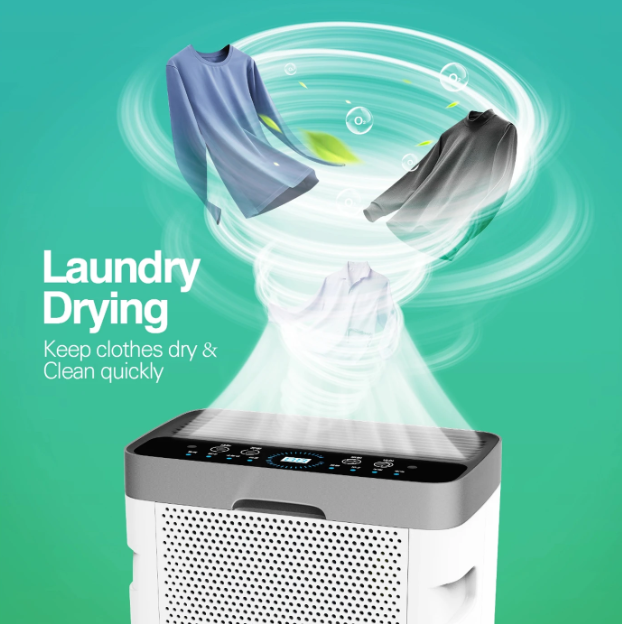 Déshumidificateur Humsure 16 L/jour - 25 m² - Minuterie - Roulettes - Blanc