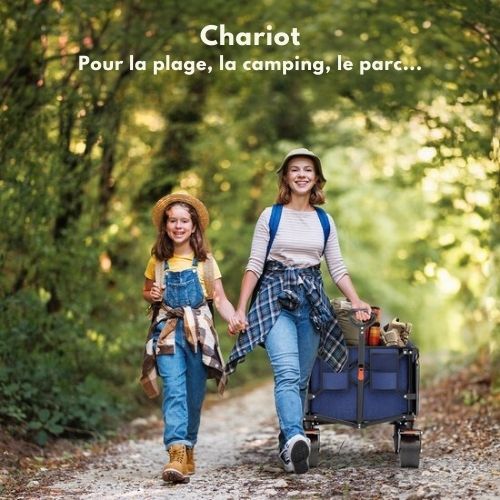 Chariot de Plage LifeGoods - Camping - XL - Pliable - 200L - Bleu