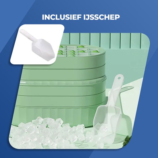 Bac à glaçons Roegaarden avec couvercle - Seau à glace - Machine à glaçons - Avec bac - Avec cuillère