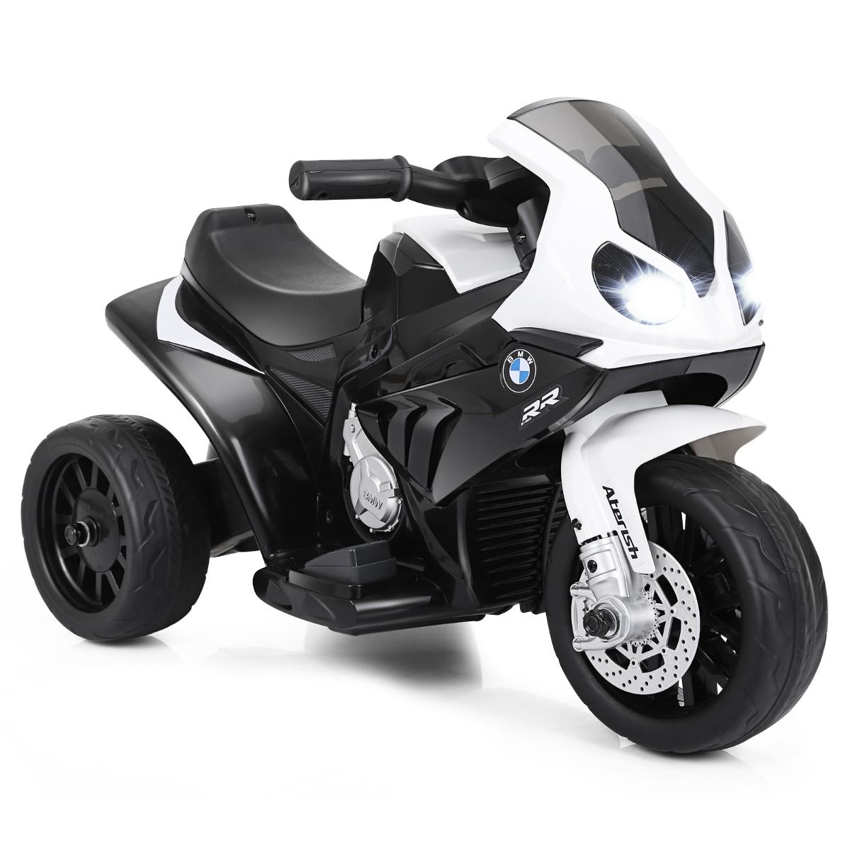 Coast - Moto électrique pour enfants 3 roues - 6V, rechargeable, max. 20 kg - 66 x 37 x 44,5 cm - PP/Iron - Noir/Blanc