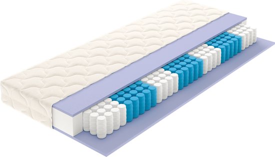 Vitality Pur - Matelas à ressorts ensachés Flex Comfort - Soutien ergonomique 7 zones et mousse de confort HR - 80x200
