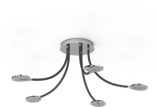 Plafonnier Turound 3375ST – lampe design en acier avec verre, LED, intensité réglable, 91,5 cm, Steinhauer