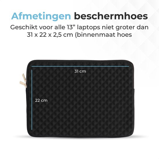 Trendfield Macbook Air Sleeve 13.3 - 13.6 Inch Laptop Sleeve - Macbook Pro Sleeve - Laptop Sleeve 13 Inch - Diamond Case - Black