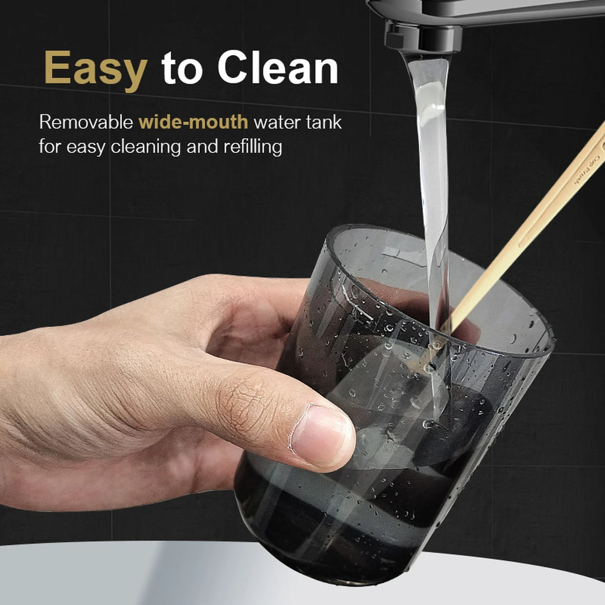 Hydropulseur sans fil Sunluxy L5 - Noir - 140 PSI - 4 modes - Réservoir de 260 ml - 5 embouts - IPX6 - 7,4 x 7 x 24 cm