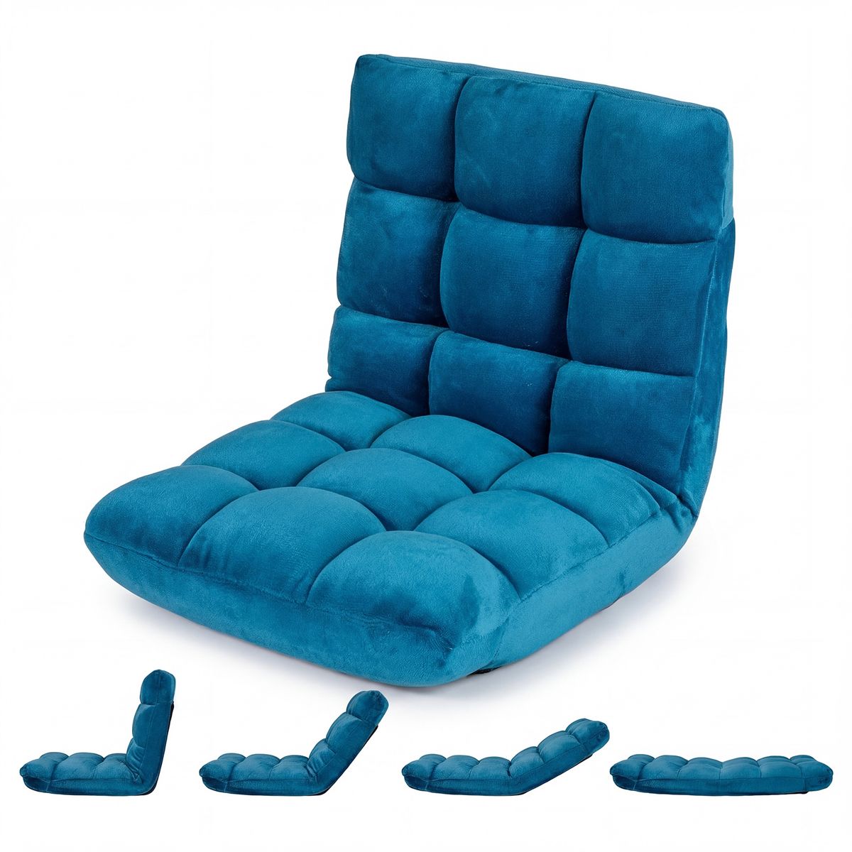 Chaise longue pliable Tatami de Coast - dossier réglable sur 14 positions - mousse haute densité - bleu marine