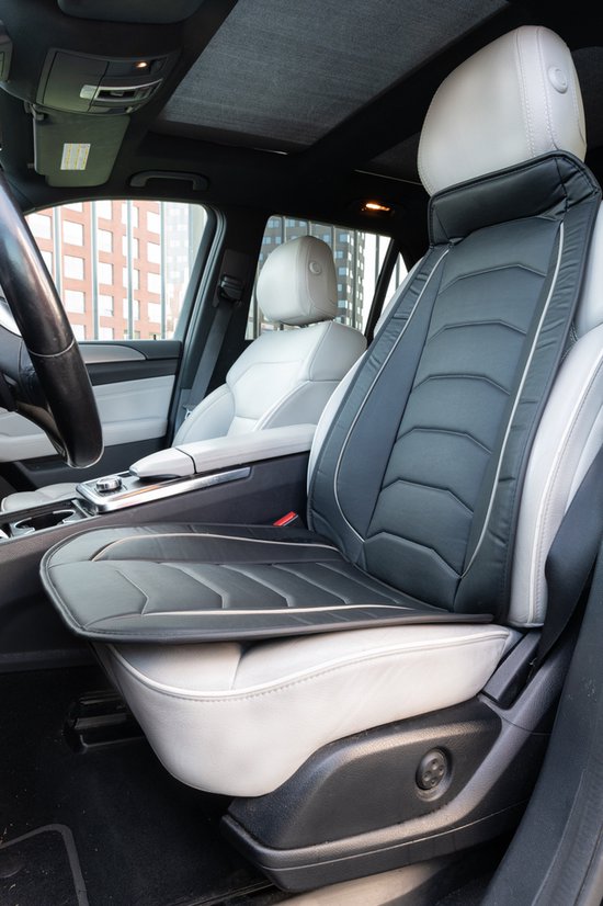 Housse de siège auto Dunlop - Universelle - Rembourrage en mousse - Facile à installer - Noir/Gris