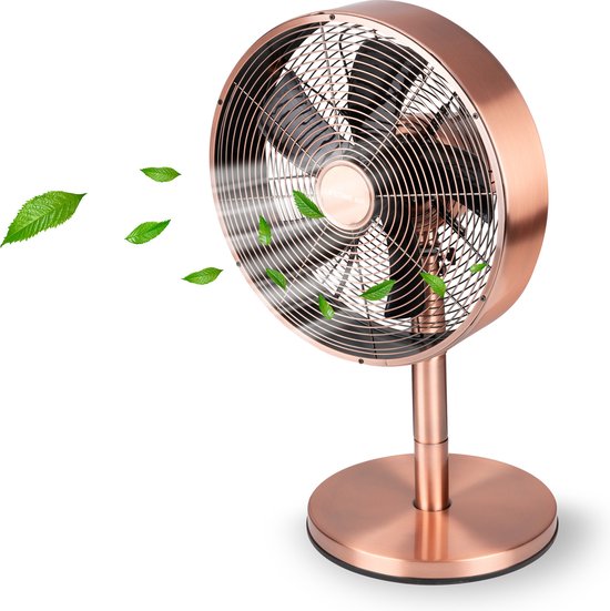 Lifetime Air Ventilateur de table - 230V - Ventilateur de bureau 30CM - 3 vitesses - Fonction oscillante - Inclinaison - Rose