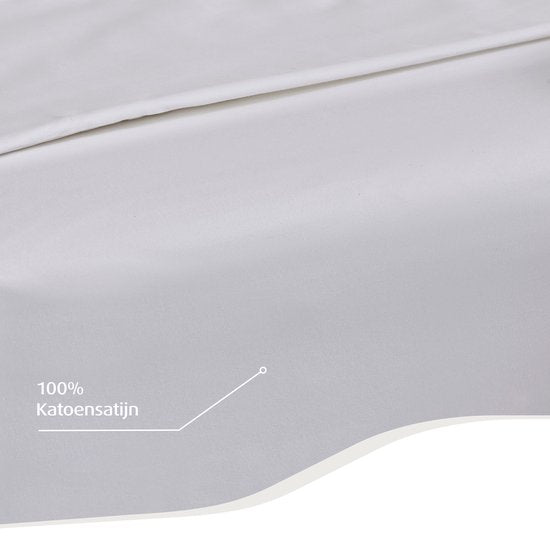 Home by TEMPUR - Sur-matelas - 180 x 200 x 9 cm - blanc et satin de coton - sans repassage ni séchage - Brillance luxueuse et confort de sommeil soyeux