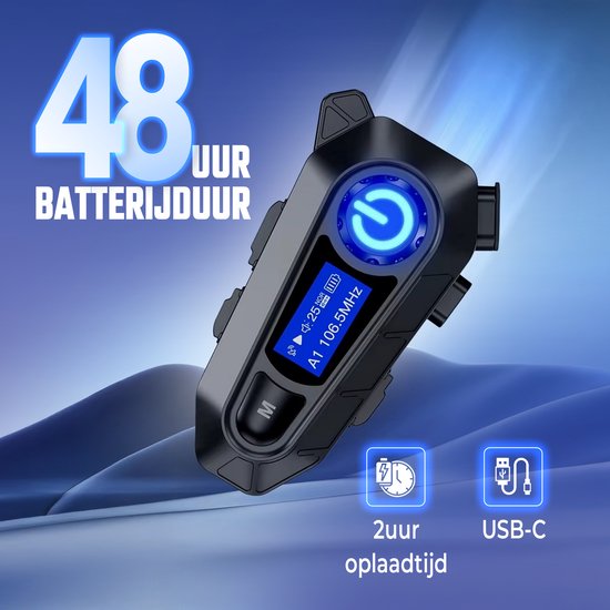 Tech Essentials R500 - Casque de moto - Avec Bluetooth 5.4 - Intercom - Radio - Microphone dur - Cyclomoteur - Scooter