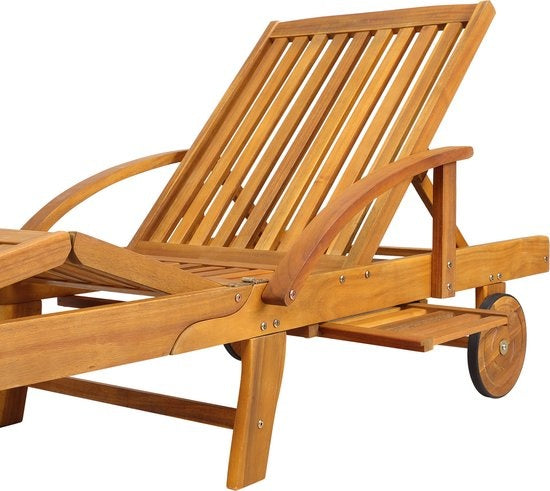 Chaise longue en bois d'acacia Tami Sun