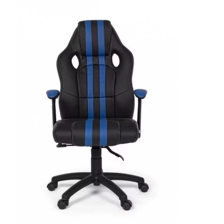 Bizzotto Spider Chaise pivotante - Avec accoudoirs - 64,5 x 63 x 111-121 cm - Noir avec bleu