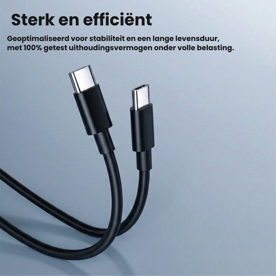 Faas USB C Charger - Chargeur rapide - 40W - 2x 20W Port - 2 câbles - 1.5 mètres - USB C Cable - USB C to USB C - Black