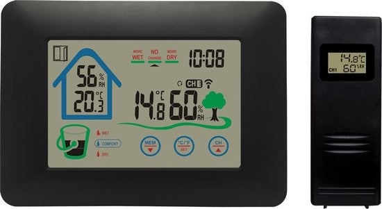 Denver WS-520 - Station météo - Intérieur et extérieur - Mesure la température - l'humidité - Noir