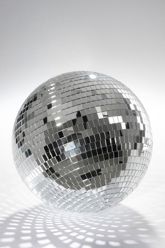 Décoration de Noël Mica Decorations Discobal - Boules de Noël pour une décoration de Noël chaleureuse à la maison - Décoration de sapin de Noël à effet miroir - Ø 50 cm - Argent - Pré-montée