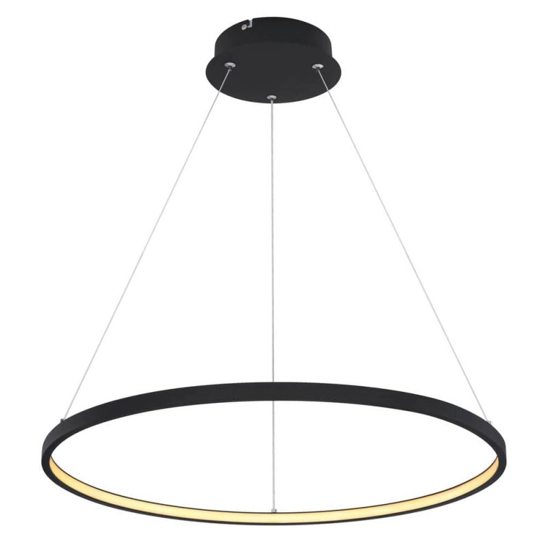 Globo Ralph Lampe pendante LED - Ø60 cm - Noir - Dimmable - 3 anneaux - 57W - 3000K
