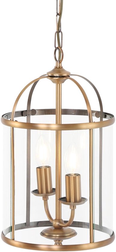 Suspension Pimpernel 5971BR bronze Ø 23 cm, lanterne classique de Steinhauer, hauteur réglable, verre et métal, pour usage intérieur