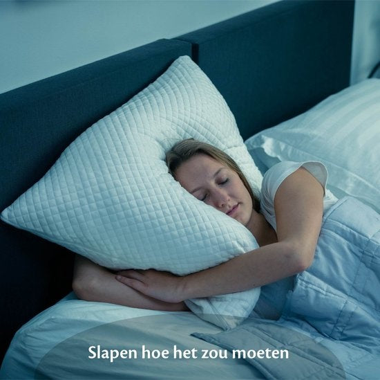 Oreiller orthopédiques en bambou Ella ® pour douleurs aux cervicales - 60 x 70cm - Mousse à mémoire de forme / Rembourrage en mousse à mémoire de forme - Ergonomique et orthopédique - Taie d'oreiller incluse