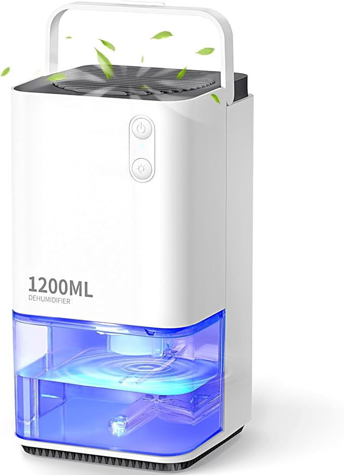 Déshumidificateur Easyacc - 1 200 ml - Électrique - Silencieux - LED - Blanc