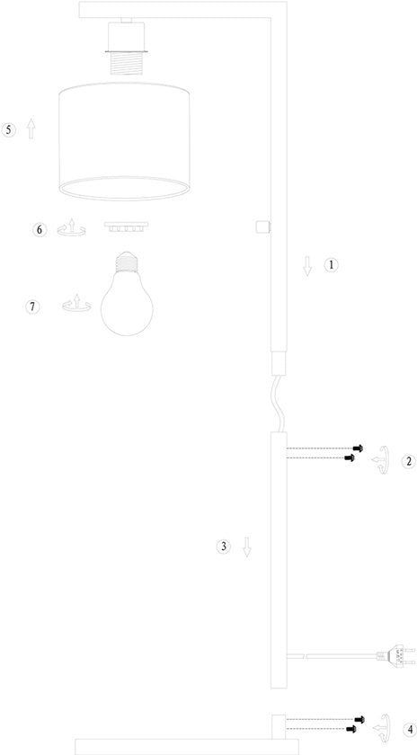 Steinhauer lampadaire Stang - noir - métal - 2997ZW