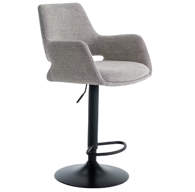 Criks Design Tabouret de bar Monza Taupe - 2 pièces, hauteur réglable 93-115 cm, pivotant sur 360