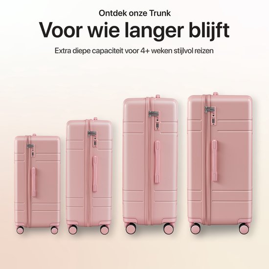 SKYCASES Classic Heritage - Grande valise de voyage - TSA Lock - 76x52x30 cm - 100L - XL Rolling Suitcase - 360° noiseless wheels - Lightweight - Trolley - Pink