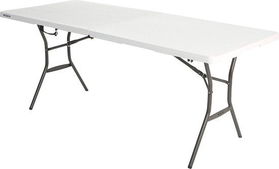 Table de travail - Lifetime - de buffet - 180 cm - pliable comme une valise - blanc