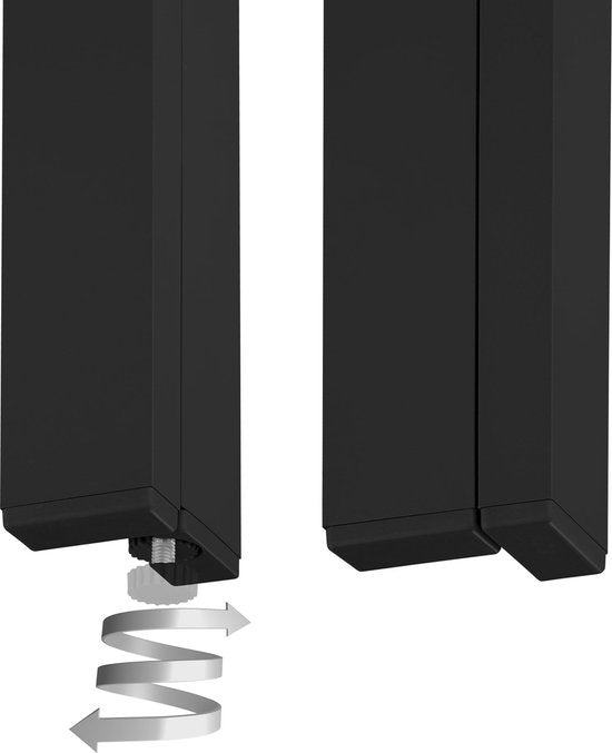 tectake® - Table de jardin 150 x 90 x 74,5 cm - Résistante aux intempéries, montage facile - Réglable - Structure en aluminium avec plateau en plastique - noir