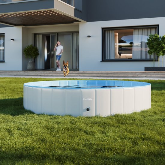 tectake® Dog Pool - Piscine pour chiens - Piscine à balles - Pliable - ⌀160 cm - Très robuste - Facile à remplir et à vider