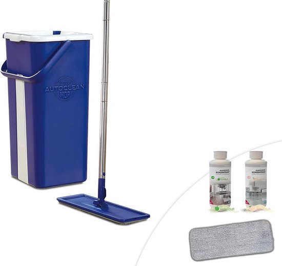Livington Touchless Mop – système de nettoyage sans s'accroupir – serpillière avec seau pour un nettoyage facile et des mains propres – seau de nettoyage de 2,7 litres