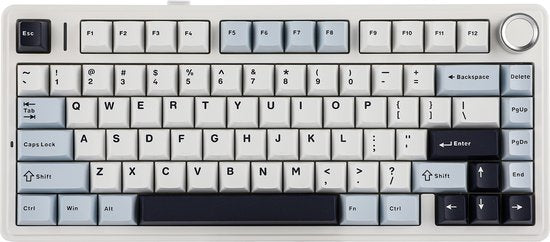 EPOMAKER x AULA F75 - Bleu clair - Clavier mécanique sans fil - RGB - 75 % - QWERTY - Clavier gaming - Commutateurs Reaper