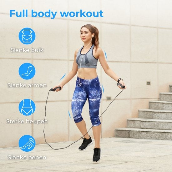 Nuvance - Corde à sauter sportive professionnelle avec compteur - réglable - adultes et enfants - Corde à sauter - Speedrope
