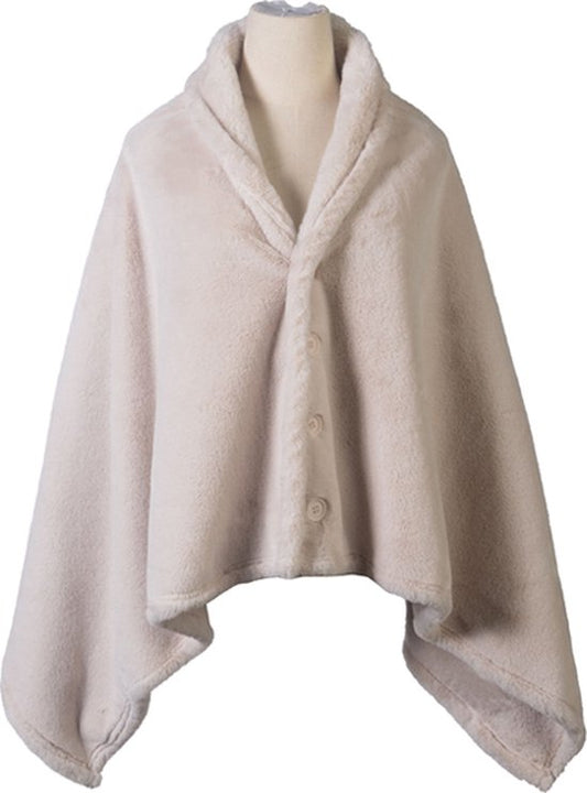 Cape Oxford - 75 x 150 cm - Ultra-douce et délicieusement chaude - Fausse fourrure 500 g/m² - Beige