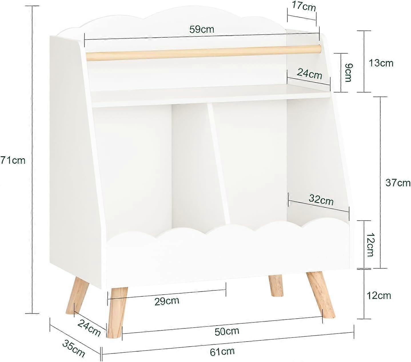 SoBuy Bibliothèque - KMB100-K-W - MDF & Bois - 61x35x71cm - Blanc