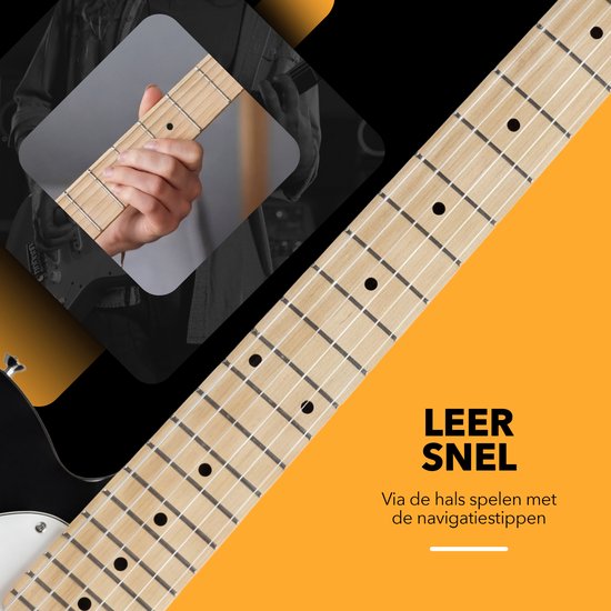 Guitare électrique Finesse avec ampli - avec cours vidéo - TE Guitare - Adultes - Enfants - Noir