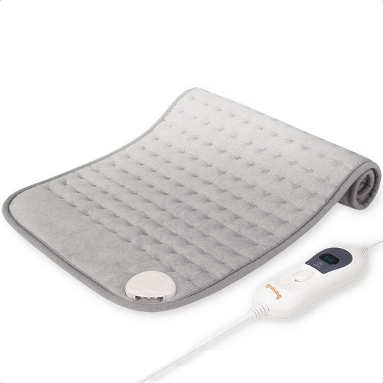 Goliving Heat Pillow - Oreiller chauffant pour le cou et les épaules - 3 niveaux de chaleur - fonction minuterie - lavable en machine - 100 W - molleton - 30 x 60 cm - gris