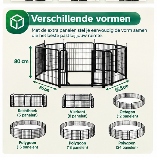 Yaheetech Enclos pour chiots, 8 pièces - Noir - 194,5 x 66 x 80 cm - Pliable avec fermeture rapide